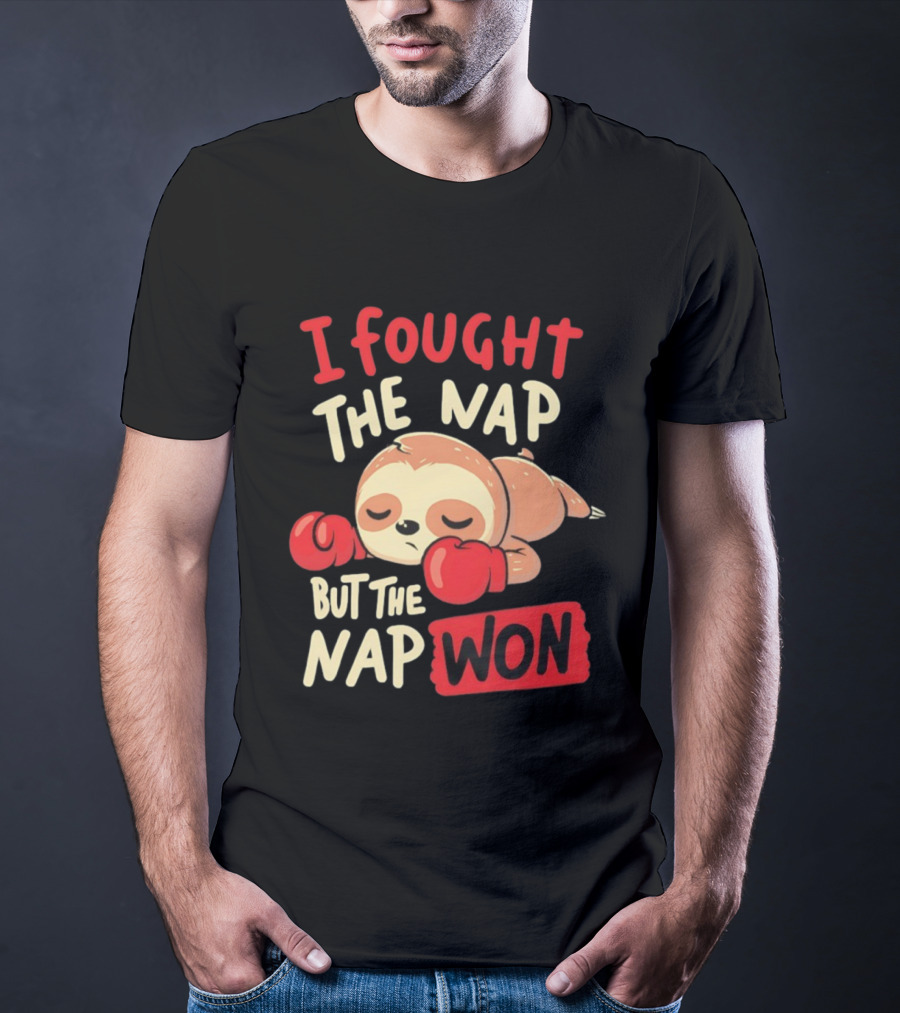 I Fought The Nap But The Nap Won Sloth Boxing Gloves T-Shirt