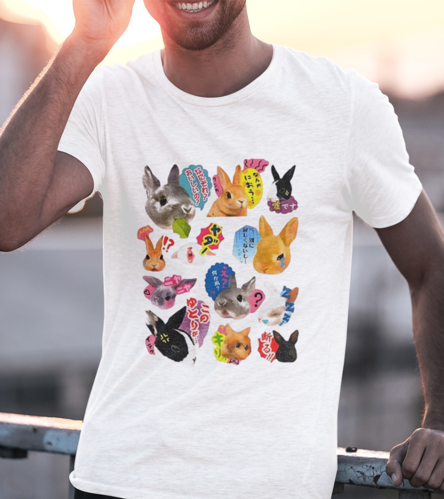 Bunny Harajuku Kawaii Nani Kore Oishii Ne Dare 90s Style Japan Yabai Nyah Kotoru T-Shirt