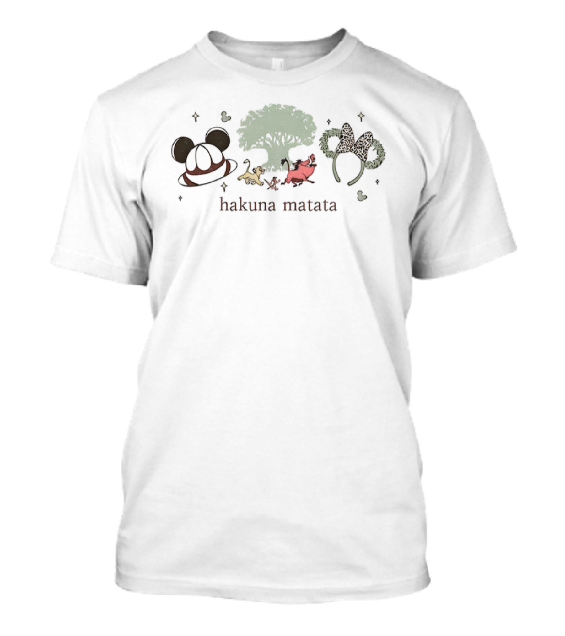 Disney Lion King Hakuna Matata Simba Pumbaa Timon Mickey Ears Tree T-Shirt