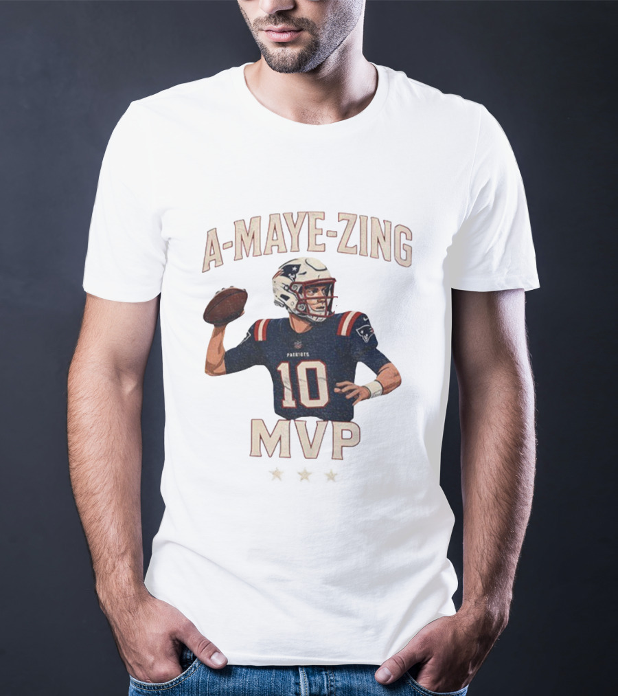 A Maye Zing Drake Maye New England Patriots MVP 2025 Iconic Number 10 T-Shirt