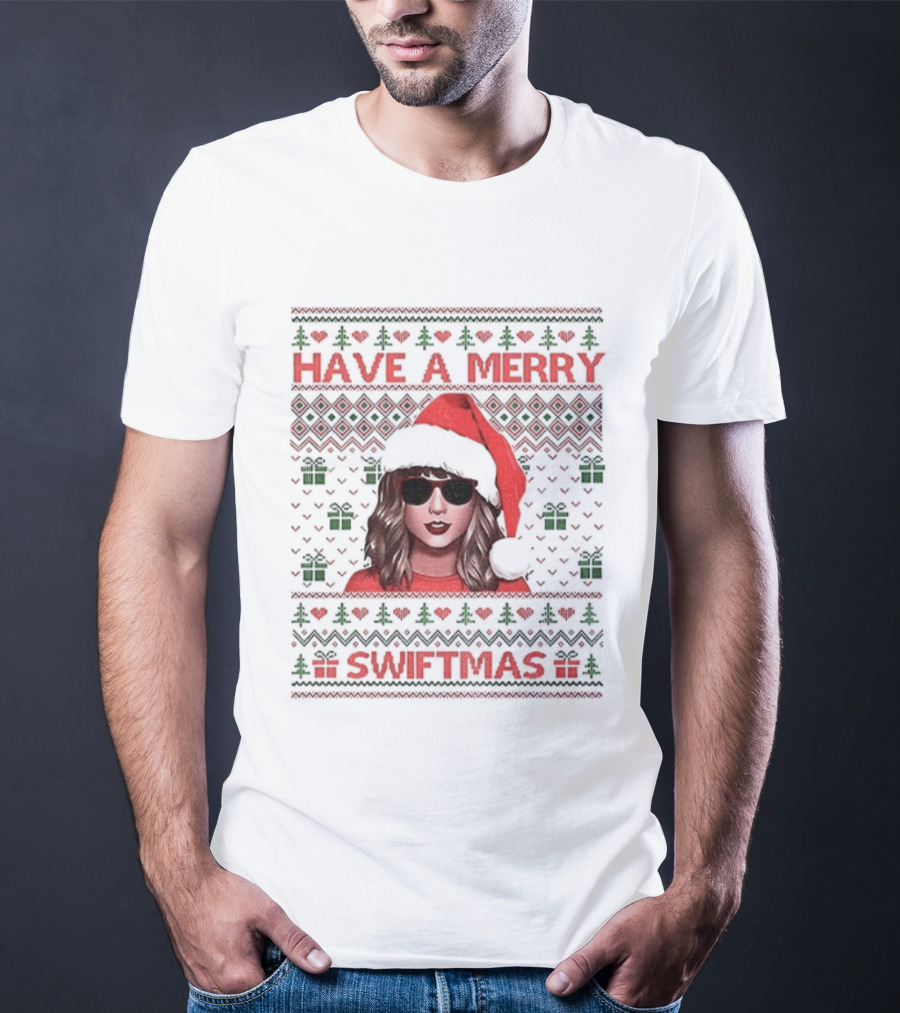 Have A Merry Swiftmas Ugly Christmas Santa Sweater Style T-Shirt