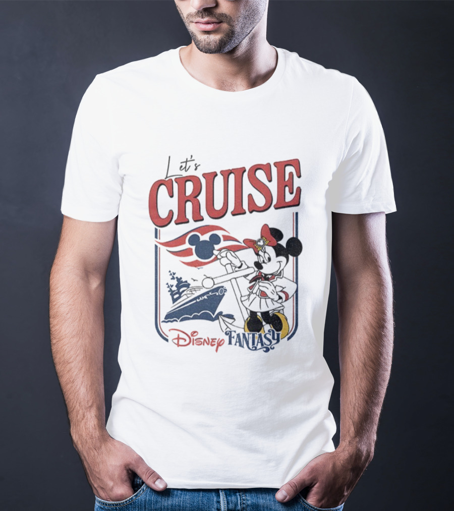 Mickey Minnie Disney Fantasy Family Cruise Let's Cruise Adventure T-Shirt