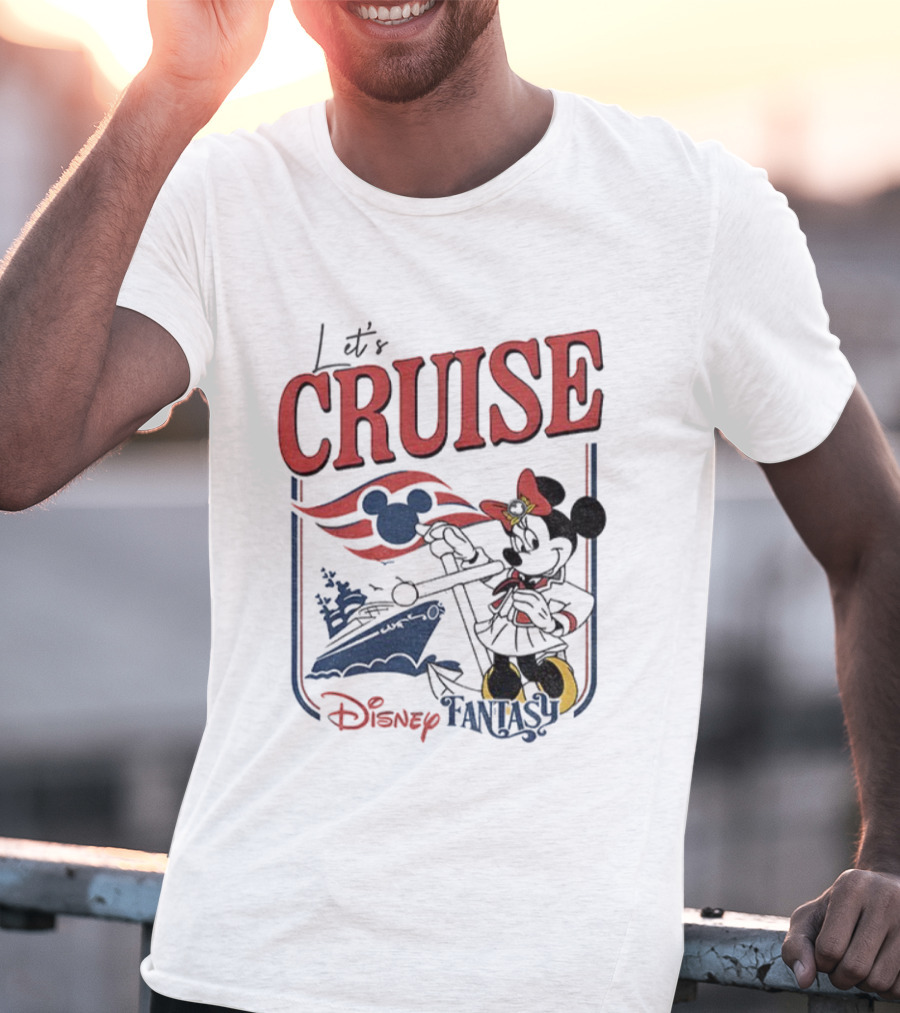 Mickey Minnie Disney Fantasy Family Cruise Let's Cruise Adventure T-Shirt