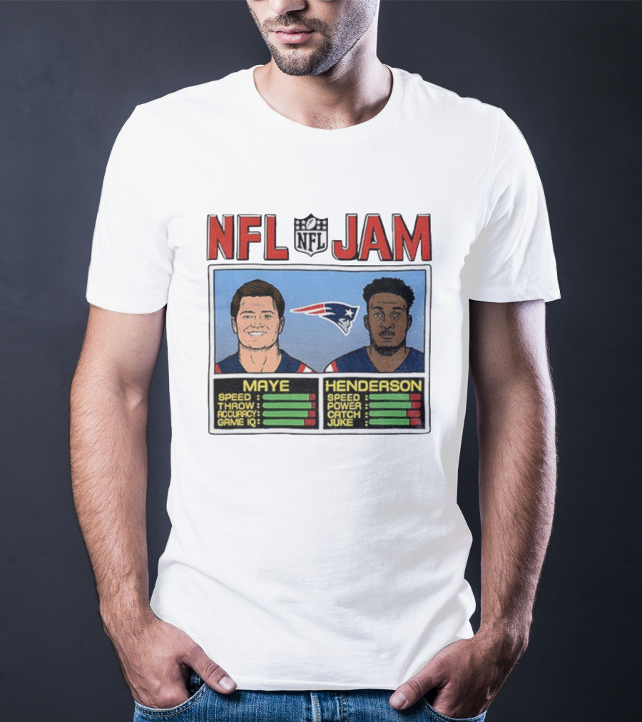 New England Patriots Drake Maye TreVeyon Henderson NFL Jam Speed Power Game IQ T-Shirt