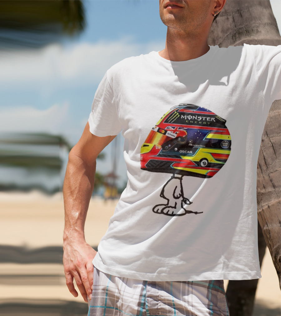 Oscar Piastri Monster Energy Racing Helmet Snoopy T-Shirt