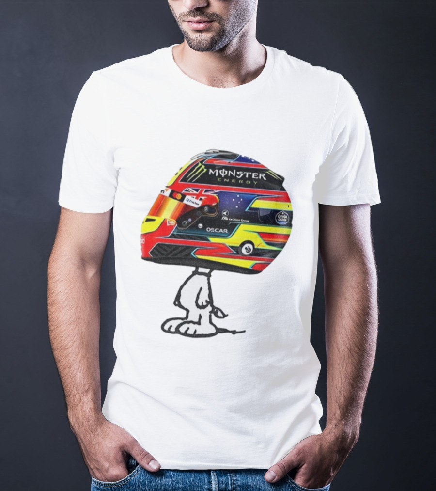 Oscar Piastri Monster Energy Racing Helmet Snoopy T-Shirt
