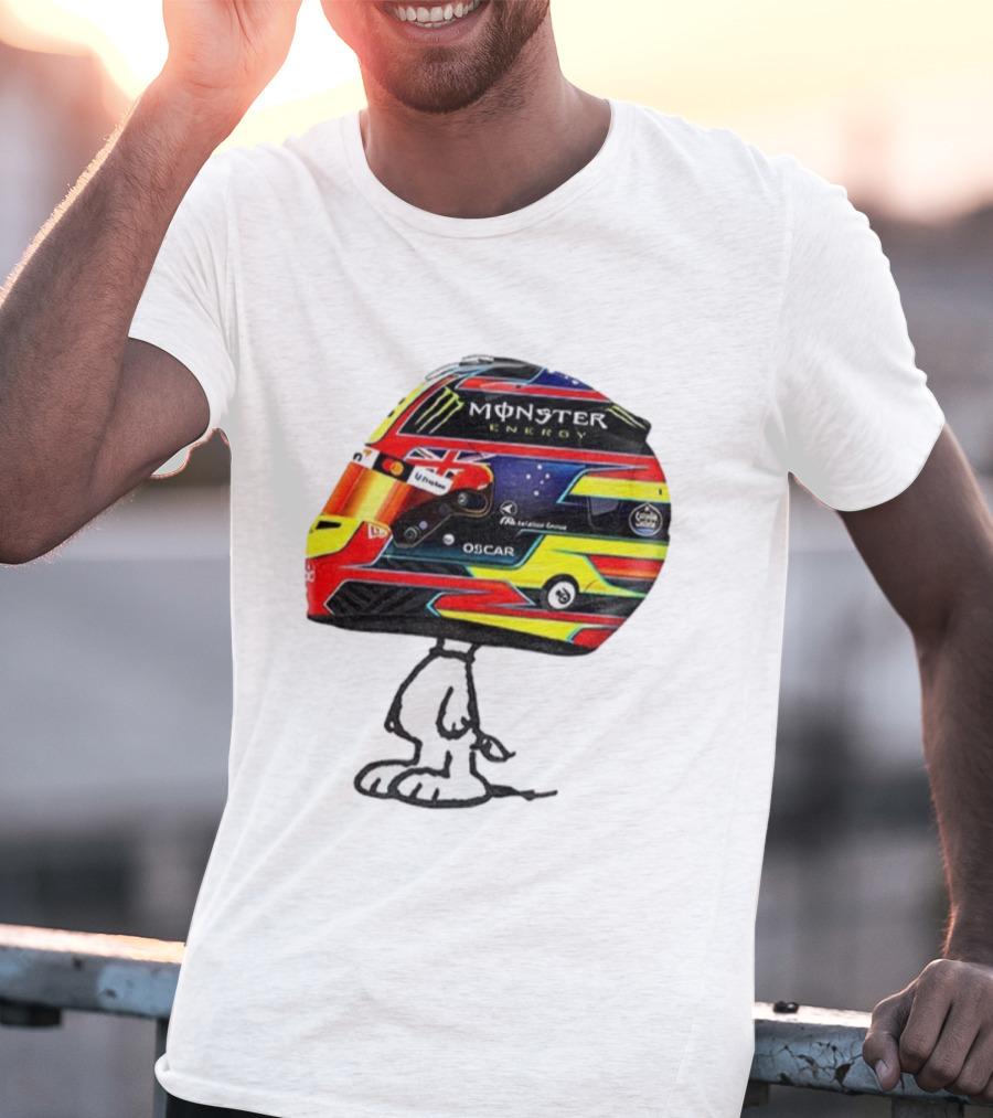 Oscar Piastri Monster Energy Racing Helmet Snoopy T-Shirt