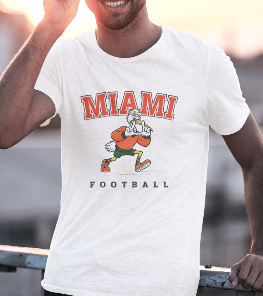 Vintage Miami Hurricanes Football Mascot Retro Style T-Shirt