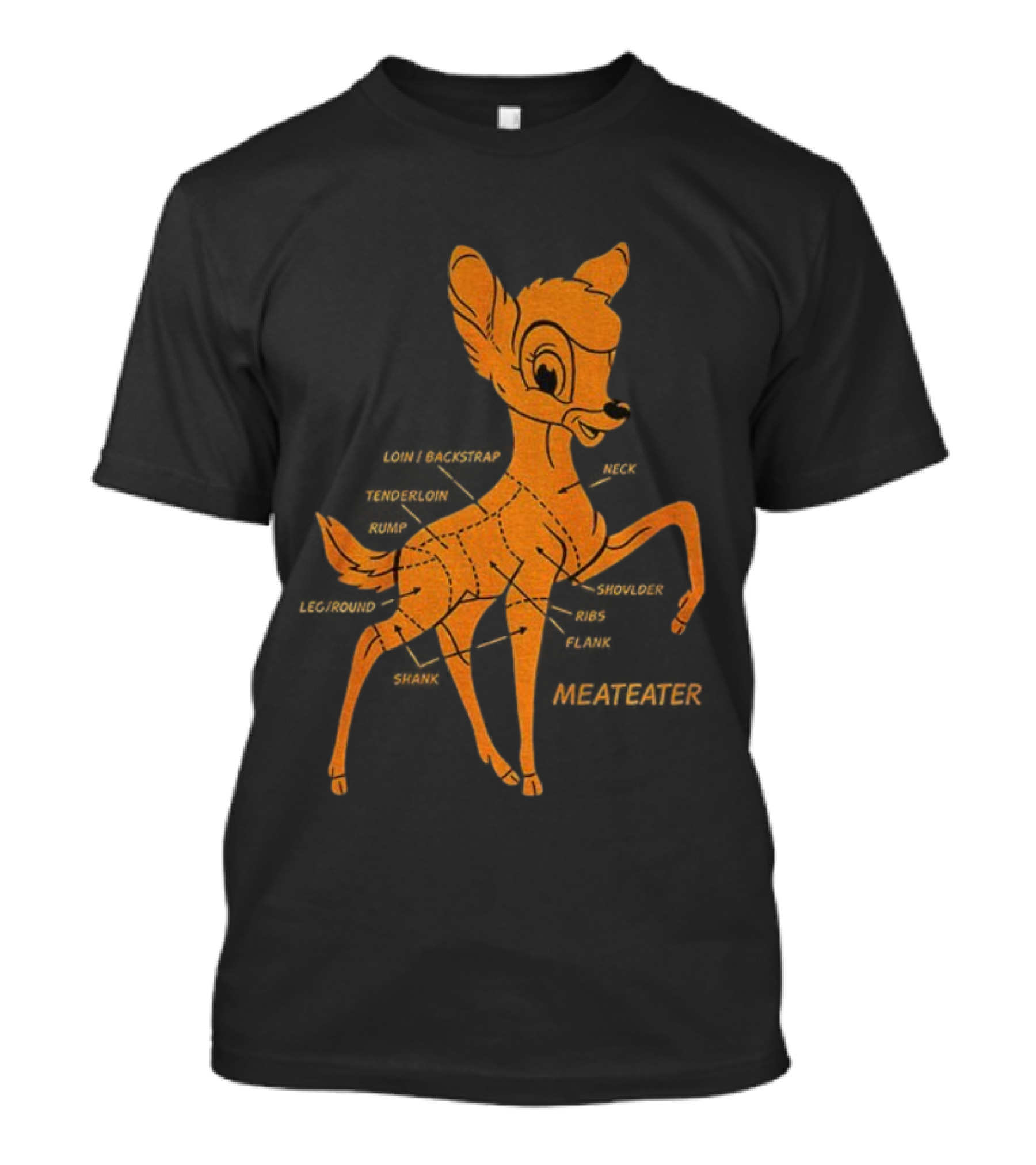 Bambi Deer Butchering Diagram Meateater T-Shirt