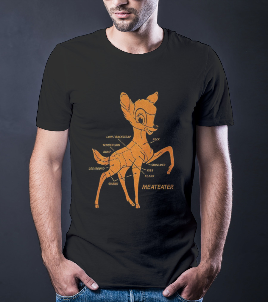 Bambi Deer Butchering Diagram Meateater T-Shirt