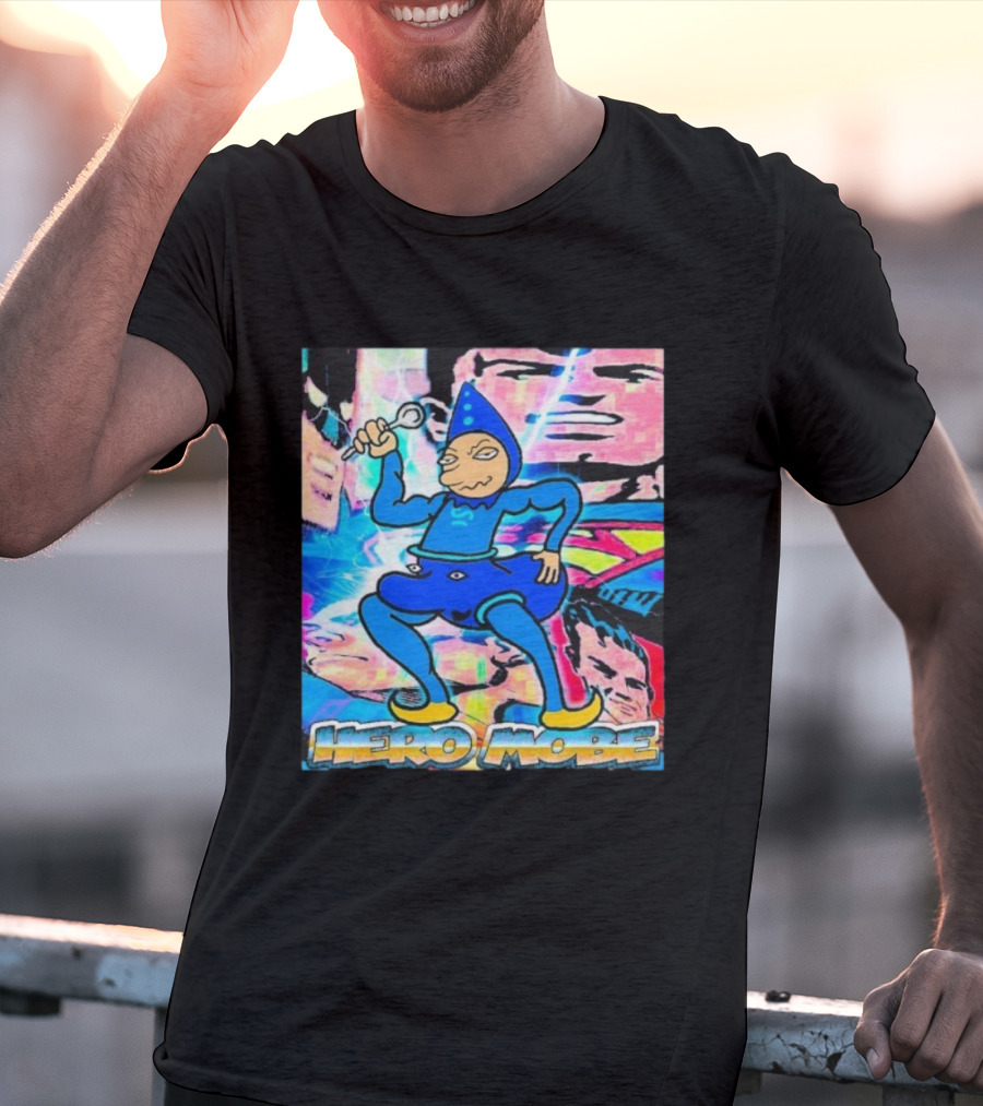 Homestuck SBaHJ Hero Mobe Comic Style Character In Blue Costume T-Shirt