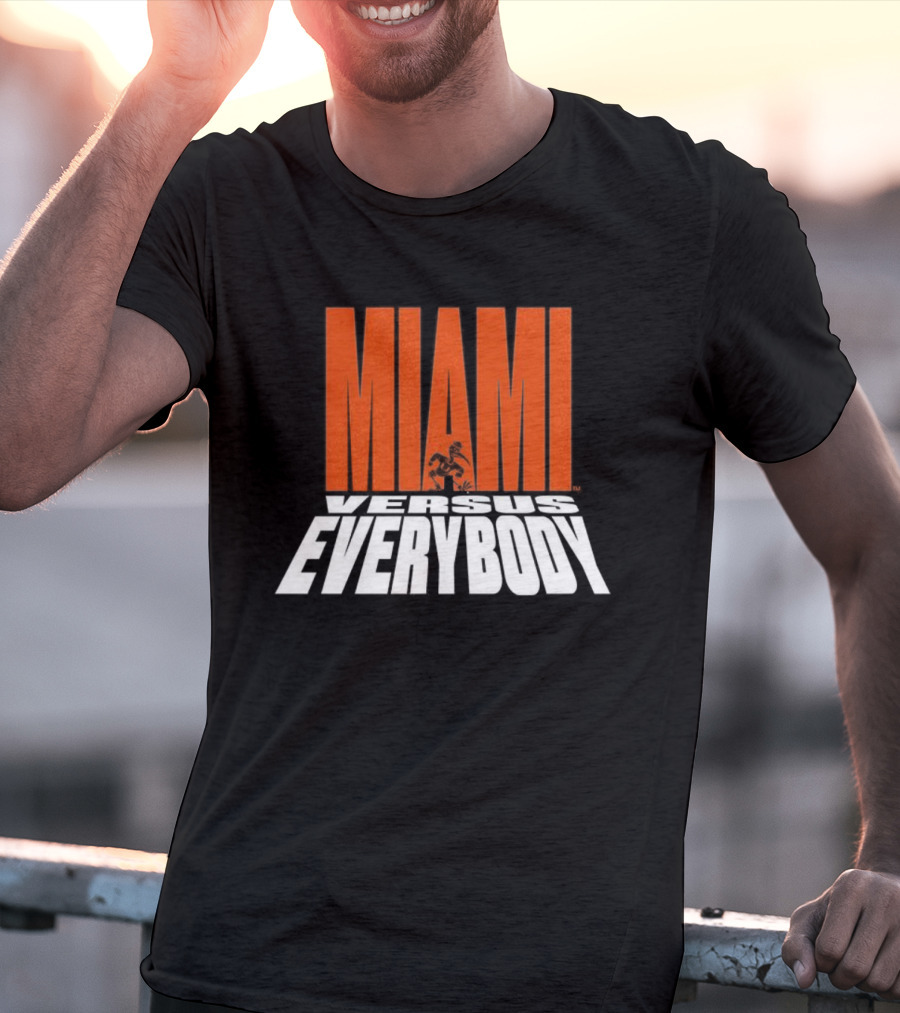 Miami Hurricanes Football Miami Versus Everybody Mascot T-Shirt
