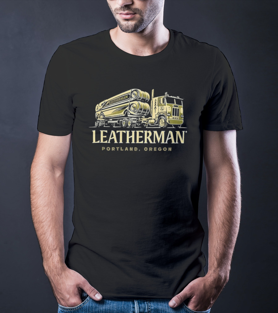 Leatherman Portland Oregon Logging Truck Illustration T-Shirt