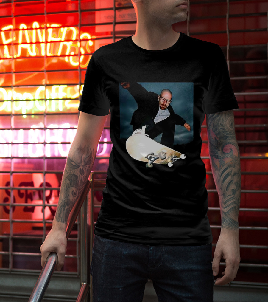 Walter White Skateboarding 90s Movie Meme Retro Nostalgia T-Shirt