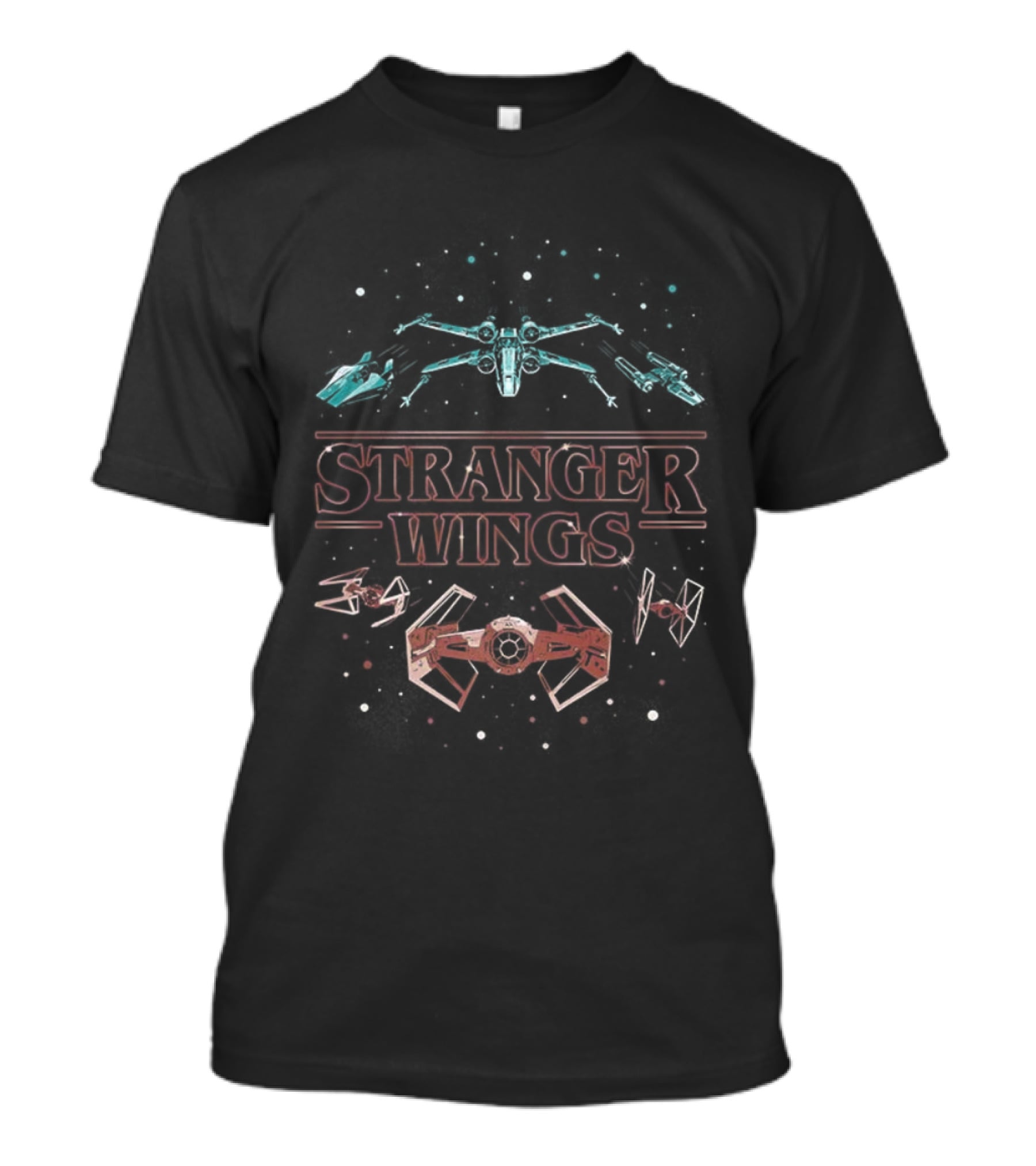 Stranger Wings X Star Wars Mashup Fighter Spaceships T-Shirt
