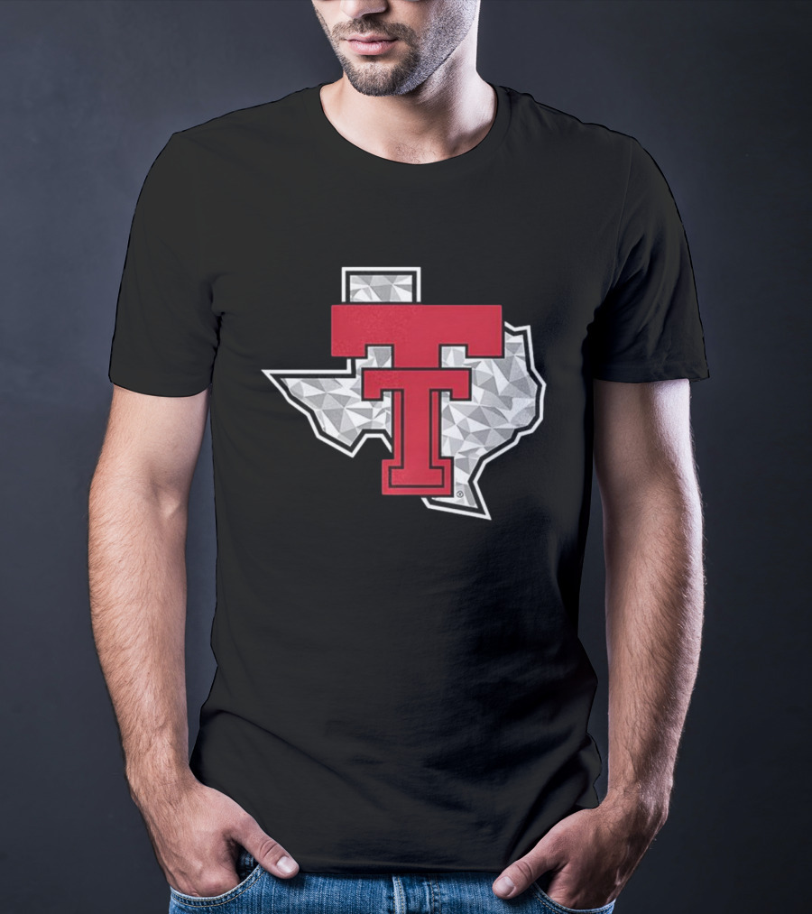 Texas Tech Red Raiders TT Emblem With Texas State Shape T-Shirt