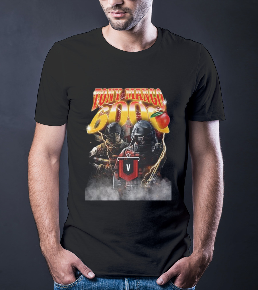 Tony Mango 6000 Lightning Soldiers V Badge Image T-Shirt