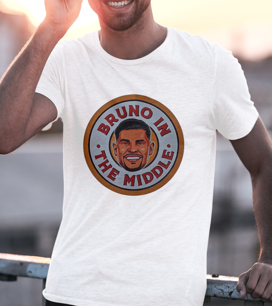 Bruno In The Middle Smiling Face Circle Emblem T-Shirt