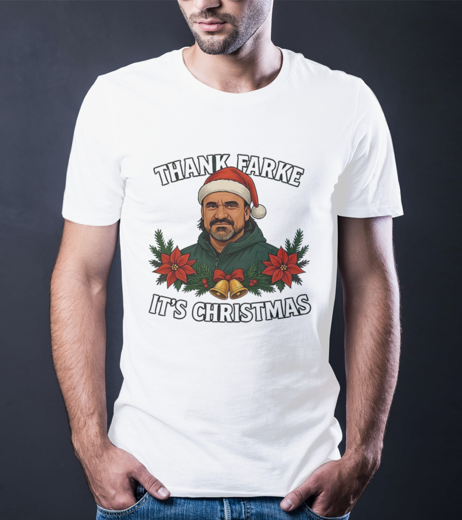 Thank Farke It's Christmas Daniel Farke Leeds United Ugly Sweater T-Shirt