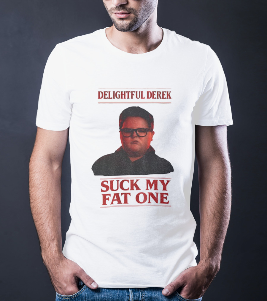 Delightful Derek Stranger Things Suck My Fat One Christmas T-Shirt