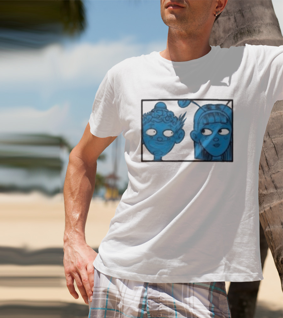 Homestuck Whistles Comic Characters Blue Faces Retro Style T-Shirt