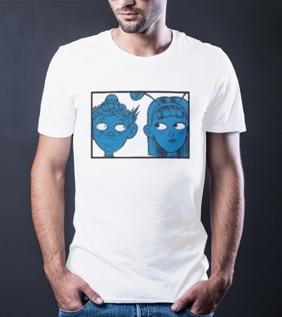Homestuck Whistles Comic Characters Blue Faces Retro Style T-Shirt