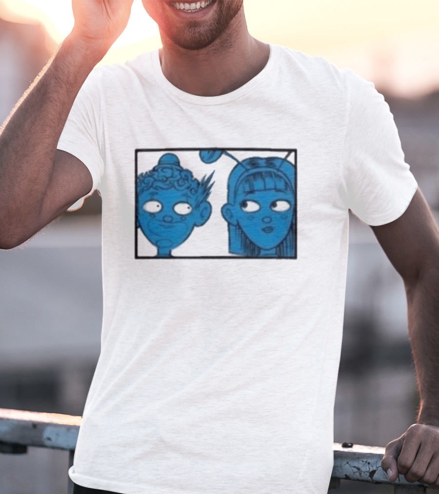 Homestuck Whistles Comic Characters Blue Faces Retro Style T-Shirt