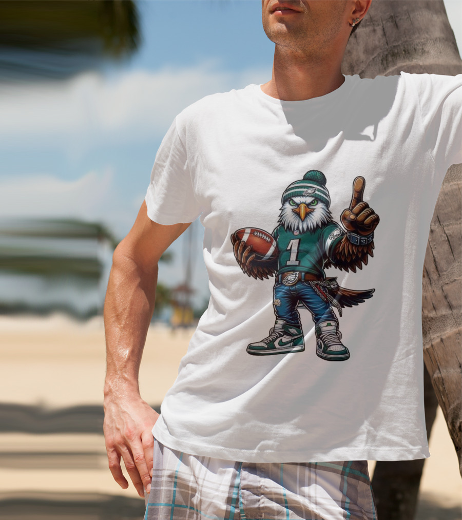 Philadelphia Eagles Mascot Number 1 Football Fan Gear T-Shirt