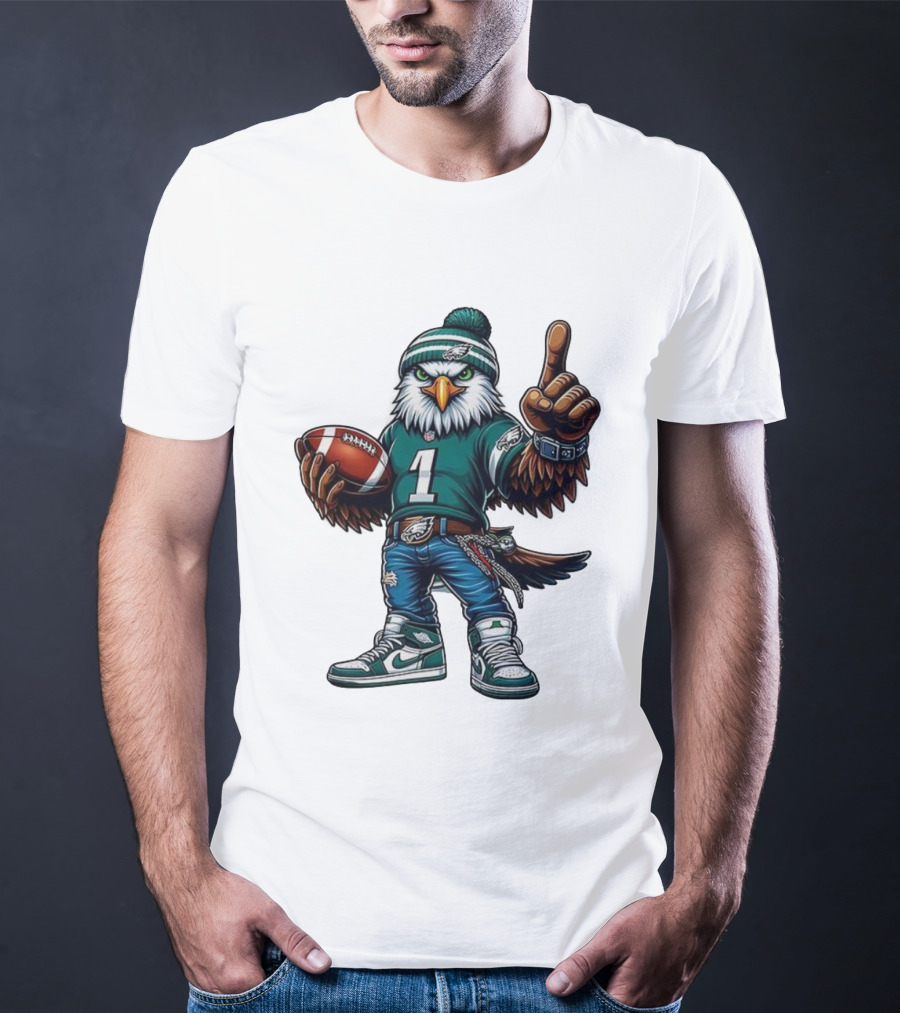 Philadelphia Eagles Mascot Number 1 Football Fan Gear T-Shirt