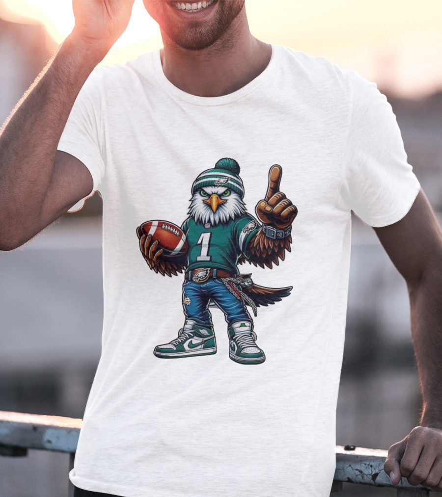 Philadelphia Eagles Mascot Number 1 Football Fan Gear T-Shirt