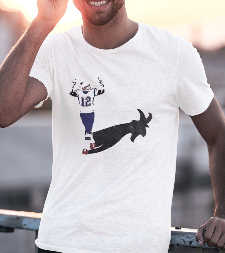 Tom Brady Tampa Bay Buccaneers 2025 The Goat Shadow Football 12 T-Shirt