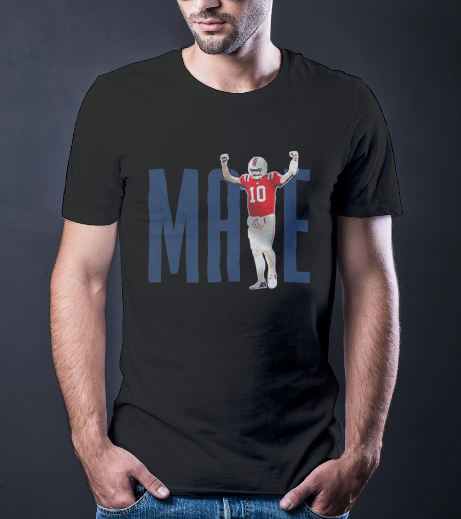 Drake Maye 10 New England Patriots Celebration NFL Football 2025 T-Shirt