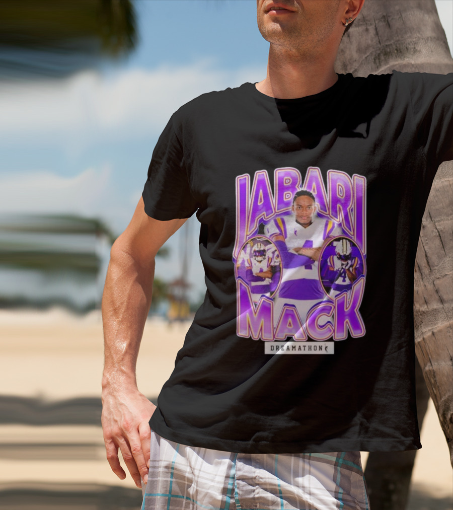 Jabari Mack Purple And White Dreamathon Football LSU Tigers T-Shirt