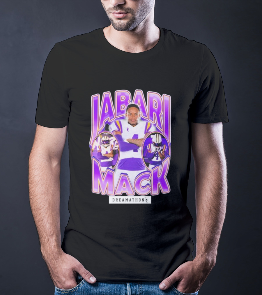 Jabari Mack Purple And White Dreamathon Football LSU Tigers T-Shirt