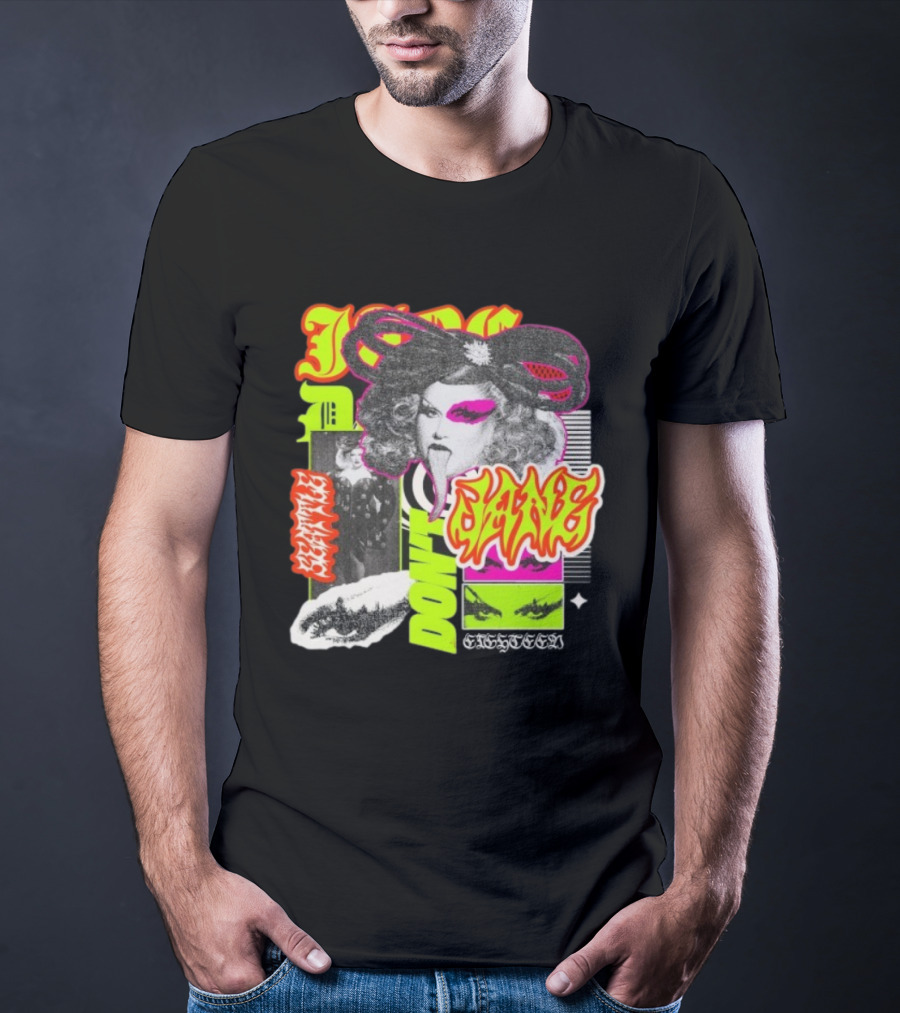 Jane Don't Glam Punk Retro Vibe Colorful Collage T-Shirt