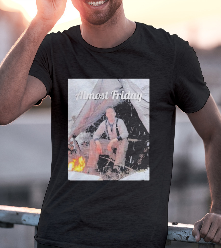 Almost Friday Luke Nichols Outdoor Camping Scene T-Shirt