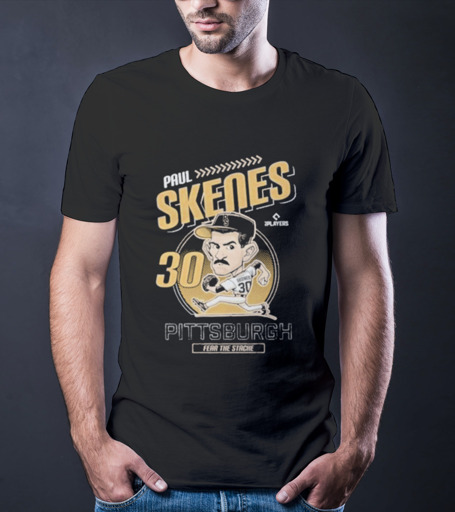 Paul Skenes Fear The Stache Pittsburgh 30 Caricature T-Shirt