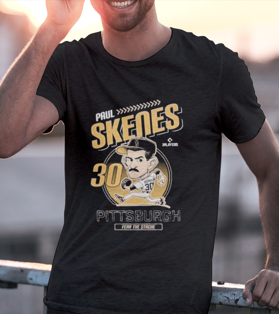 Paul Skenes Fear The Stache Pittsburgh 30 Caricature T-Shirt