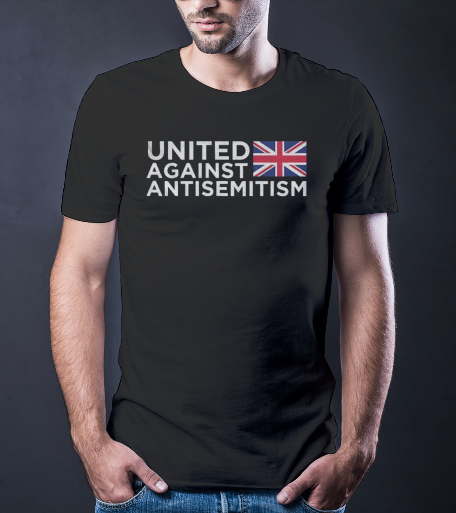 United Against Antisemitism UK Flag Bold Message T-Shirt