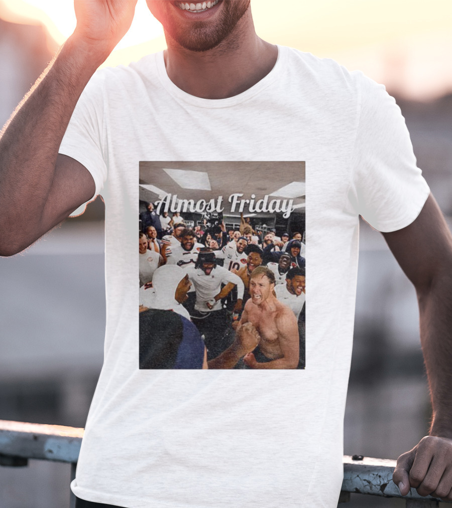 Almost Friday Chicago Bears Team Celebration NFL T-Shirt