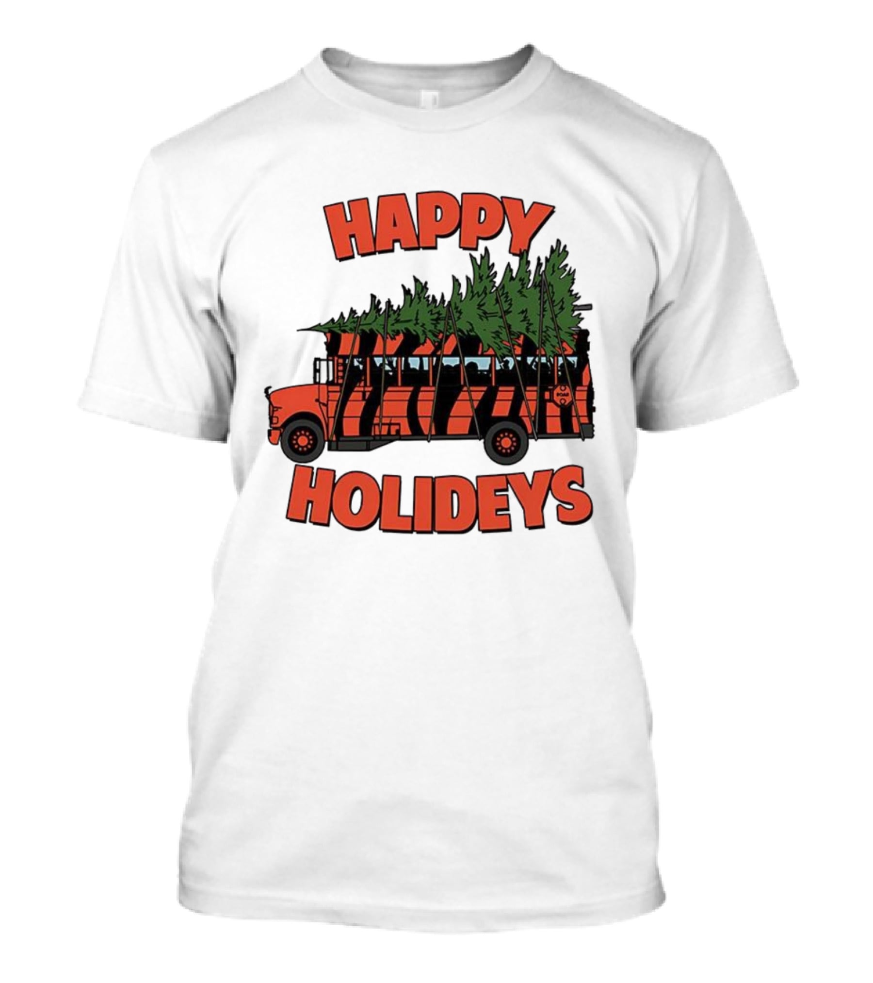 Cincinnati Bengals Happy Holidays Christmas School Bus T-Shirt