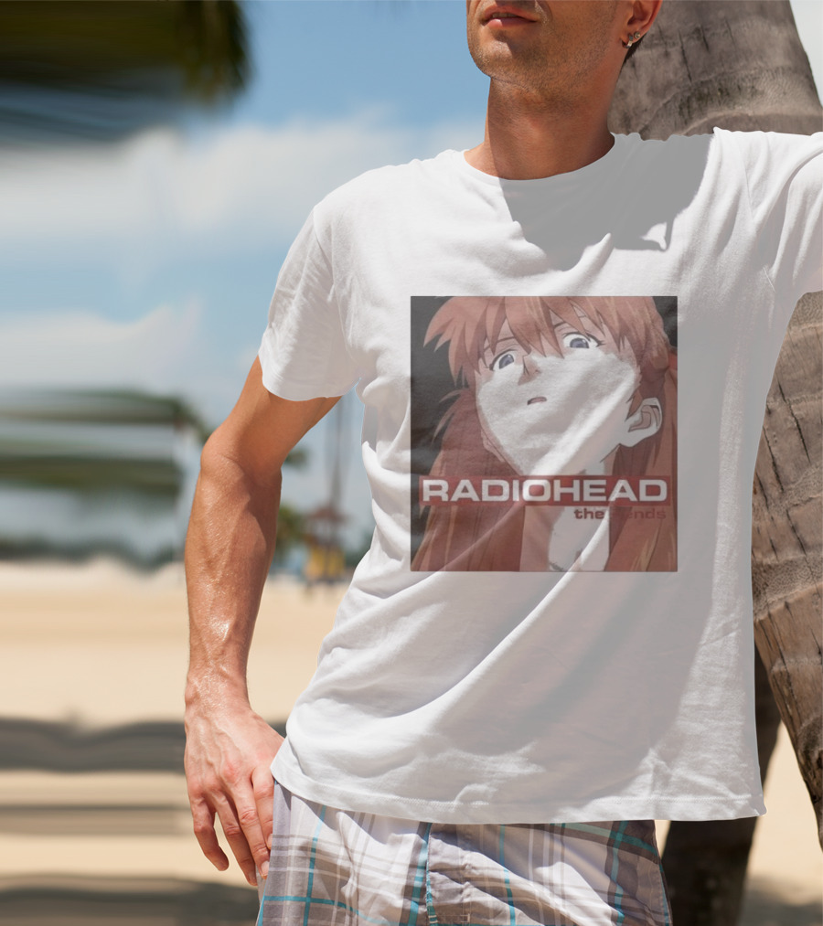 Radiohead The Bends Asuka Langley Soryu Anime Crossover Fan Art T-Shirt
