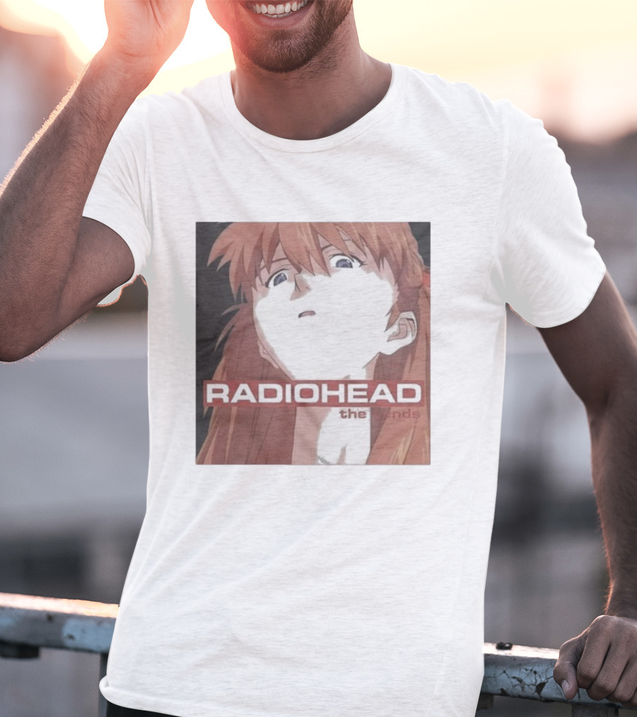 Radiohead The Bends Asuka Langley Soryu Anime Crossover Fan Art T-Shirt