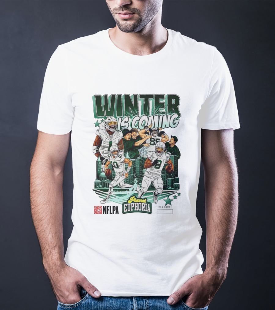 Philadelphia Eagles Winter Is Coming Player Euphoria City Skyline T-Shirt