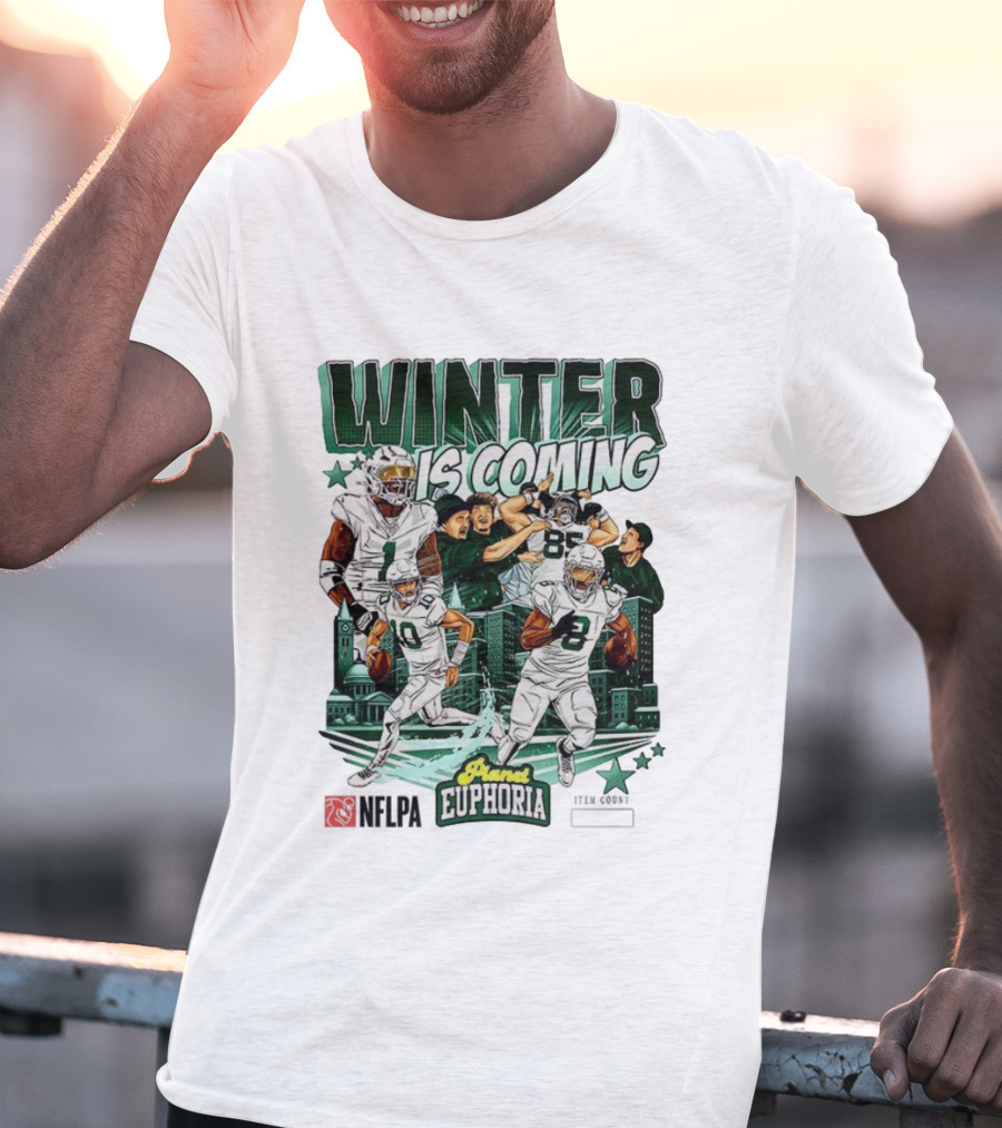 Philadelphia Eagles Winter Is Coming Player Euphoria City Skyline T-Shirt