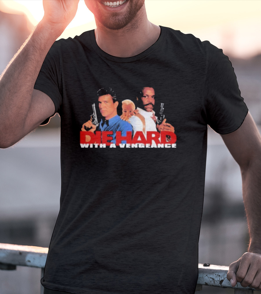 Die Hard With A Vengeance Movie Bruce Willis And Samuel L. Jackson Gun Art T-Shirt