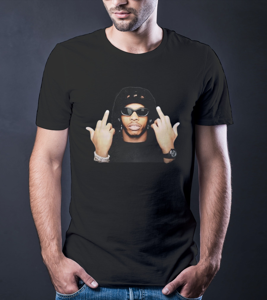Lil Baby Two Middle Fingers Meme Sunglasses Black Jewelry T-Shirt