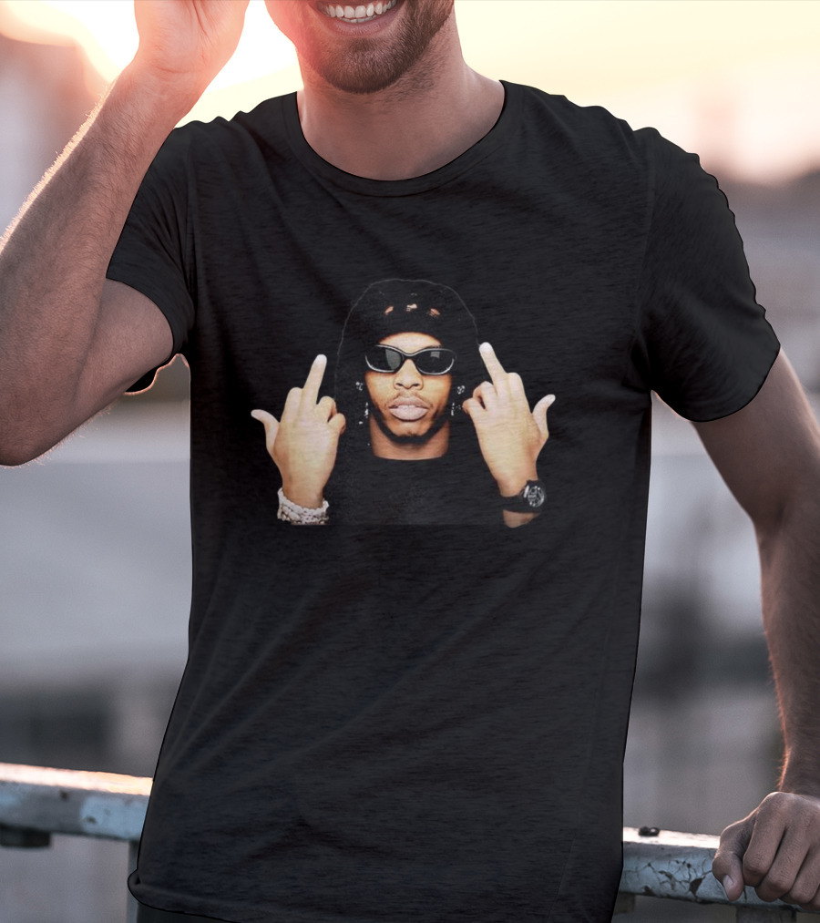 Lil Baby Two Middle Fingers Meme Sunglasses Black Jewelry T-Shirt