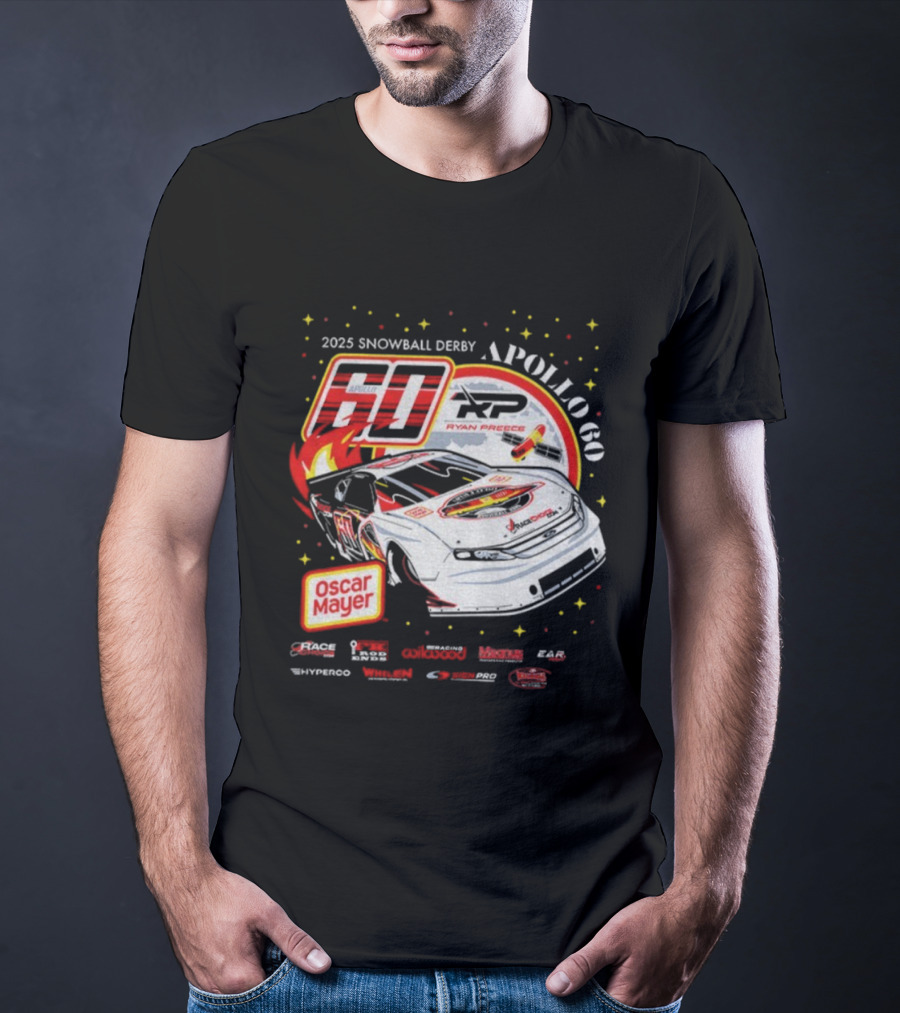 Ryan Preece 60 XP Apollo Oscar Mayer 2025 Snowball Derby Racing T-Shirt