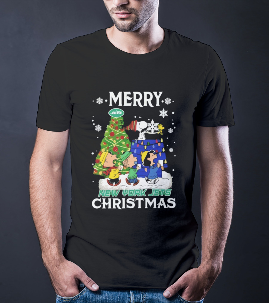 Merry Christmas Snoopy Friends New York Jets NFL Celebration T-Shirt